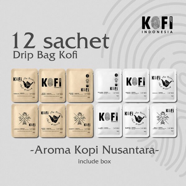 Kopi Drip Mix Arabika dan Robusta, Single Origin 12 Sachet