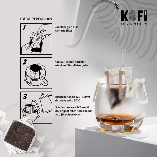 Kopi Drip Arabika-Robusta, Single Origin 6 Sachet
