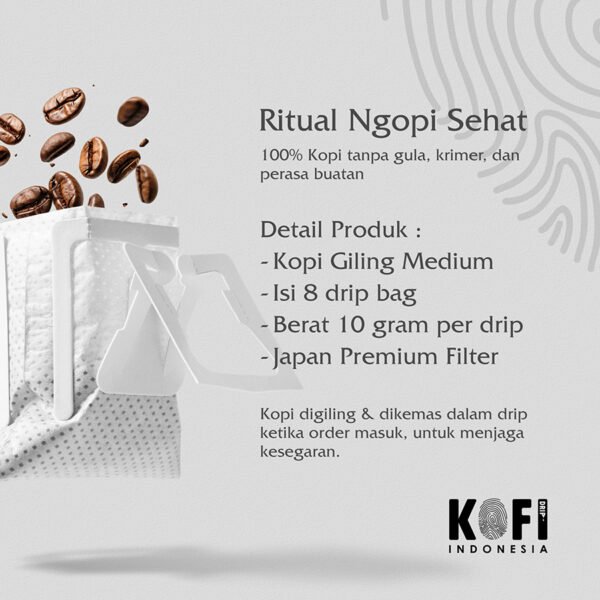 Kopi Drip Gayo Wine 100% Arabika - Single Origin Isi 8 Drip Bag