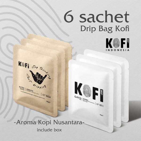 Kopi Drip Arabika-Robusta, Single Origin 6 Sachet