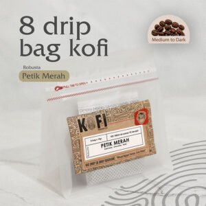 Kopi Drip Petik Merah 100% Robusta - Single Origin Isi 8 Drip Bag
