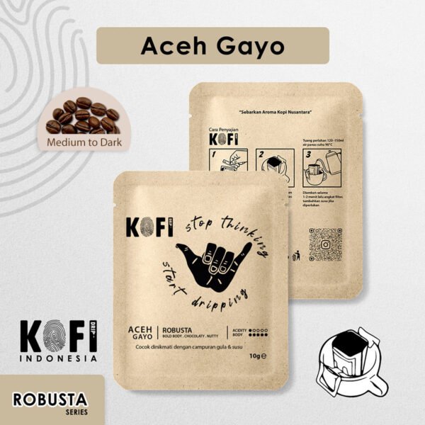 Kopi Drip Aceh Gayo 100% Robusta – Single Origin 10g
