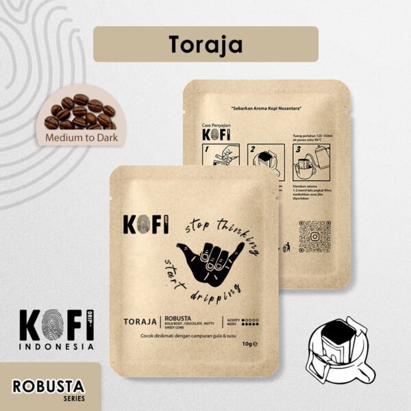 Kopi Drip Toraja 100% Robusta – Single Origin 10g