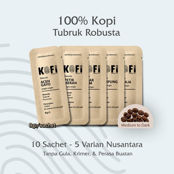 Kopi Tubruk Mix Varian 100% Robusta – Single Origin Sachet 8g